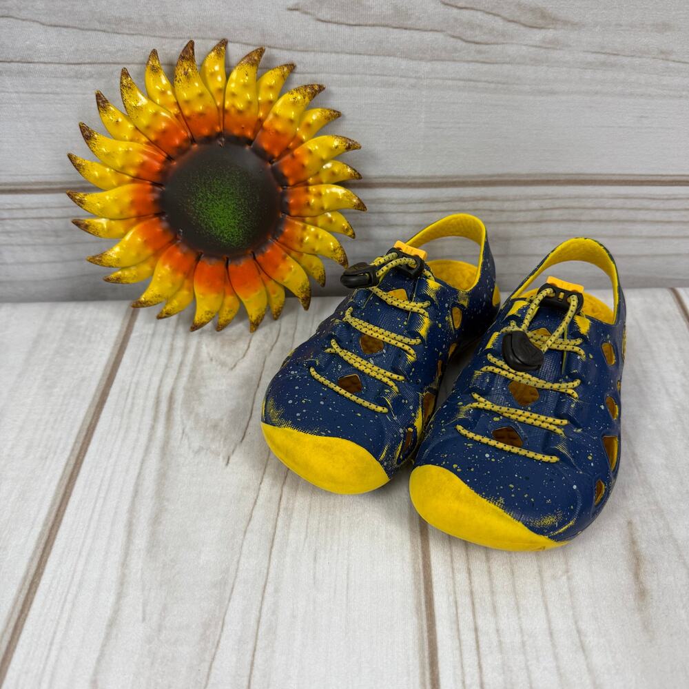 KEEN Kids Rio Water Sandals Shoes Size‎ 10 Toddler Navy Blue Yellow Speckle